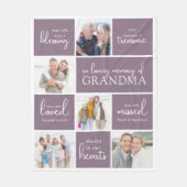 In Loving Memory Fotocollage Memorial Quote Fleece Deken (Voorkant)