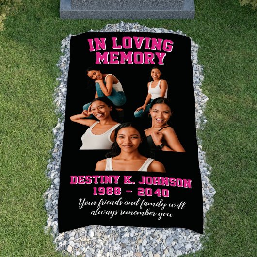In Loving Memory Fotocollage Roze Graf Deken Spandoek