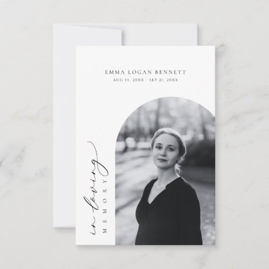In Loving Memory Funeral Arch Photo Prayer Card (Voorkant)