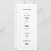 In Loving Memory Funeral Fotoprogramma Navy Gold Kaart (Achterkant)