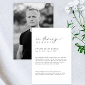 In Loving Memory Funeral Memorial Keepsake Card