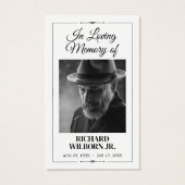 In Loving Memory Funeral Memorial Prayer Card Visitekaartje (Voorkant)