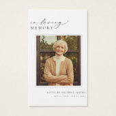 In loving Memory Funeral Photo Prayer Card Visitekaartje (Voorkant)
