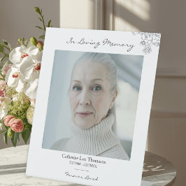 In Loving Memory Funeral Photo Tabletop Sign Reclamebord Met Voetstuk
