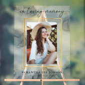 In Loving Memory Funeral Photo Welkom Waterverf Acryl Bord (Neutraal)