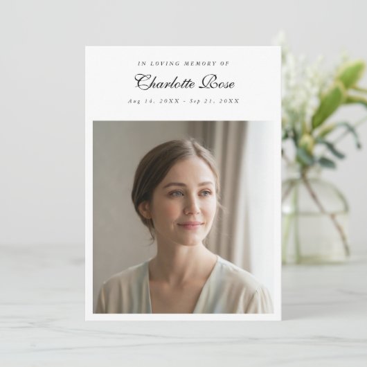 In Loving Memory Funeral Program Keepsake Card Programmakaart (Staand voorkant)