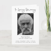 In Loving Memory Funeral Programma Orde van Servic (Voorkant)