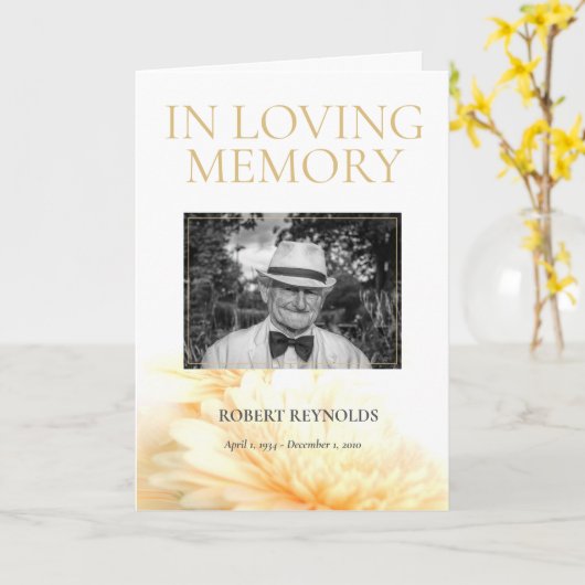 In Loving Memory Funeral Service Program Sjabloon (Gele Bloem)
