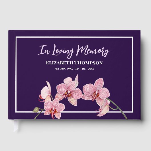 In Loving Memory Funeral Watercolor Hydrangea Gastenboek (Voorkant)