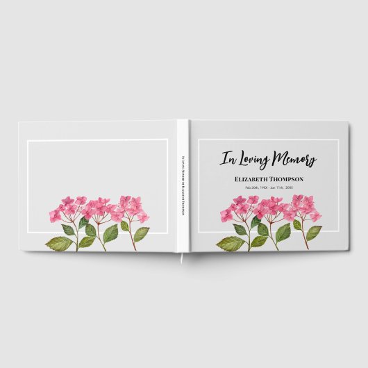 In Loving Memory Funeral Waterverf Hydrangea Gastenboek (Volledig)