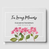 In Loving Memory Funeral Waterverf Hydrangea Gastenboek (Voorkant)