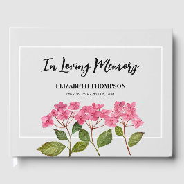 In Loving Memory Funeral Waterverf Hydrangea Gastenboek