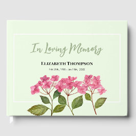 In Loving Memory Funeral Waterverf Hydrangea Gastenboek