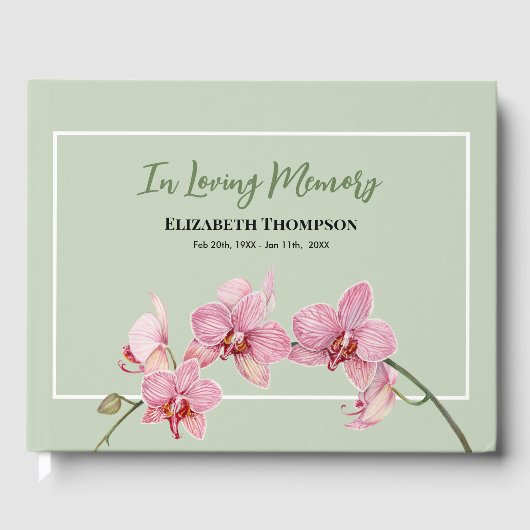 In Loving Memory Funeral Waterverf Hydrangea Gastenboek (Voorkant)