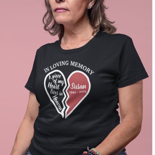 In Loving Memory Gedenkteken Gepersonaliseerd T-shirt