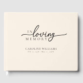 "In Loving Memory" Gedenkteken, naam, citaat Gastenboek (Voorkant)