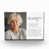 "In Loving Memory" Gedenkteken, naam, foto (Voorkant)
