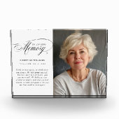 "In Loving Memory" Gedenkteken, naam, foto (Voorkant)