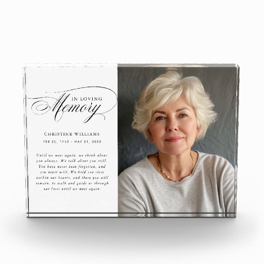 "In Loving Memory" Gedenkteken, naam, foto (Voorkant)