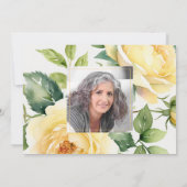 In Loving Memory Gele Rozen 1 foto Kaart (Achterkant)