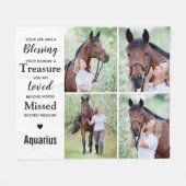 In Loving Memory Gepersonaliseerd 4 Afbeelding Mem Fleece Deken (Voorkant (Horizontaal))