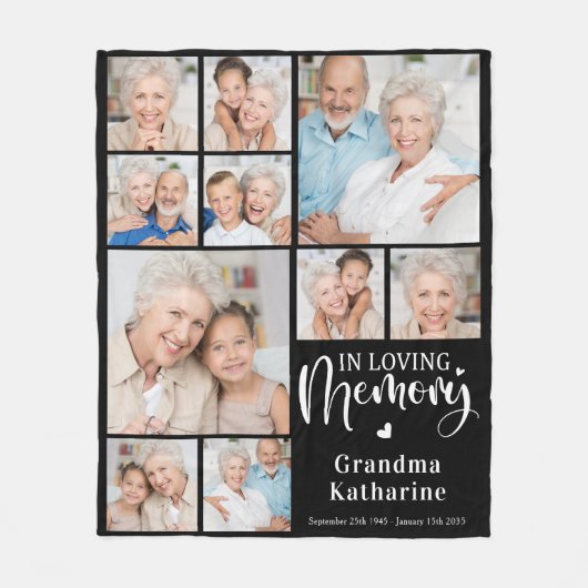 In Loving Memory Gepersonaliseerde 10 fotocollage Fleece Deken (Voorkant)