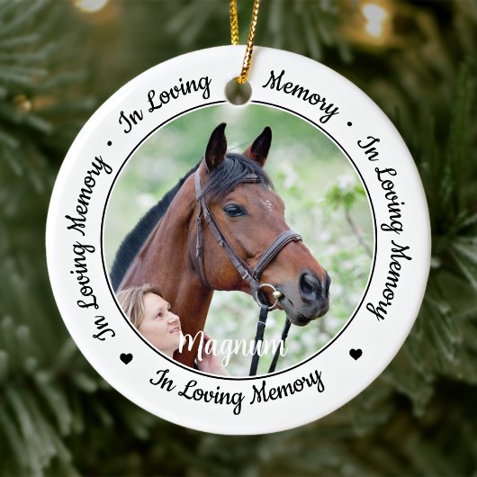 In Loving Memory Gepersonaliseerde 2 foto Pet Memo Keramisch Ornament