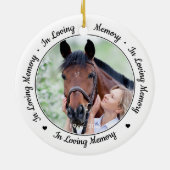 In Loving Memory Gepersonaliseerde 2 foto Pet Memo Keramisch Ornament (Achterkant)