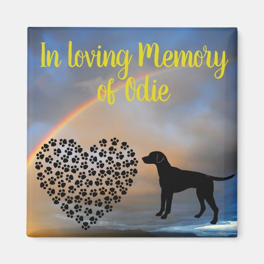In Loving Memory Gepersonaliseerde naam Memorial D Magneet (Voorkant)