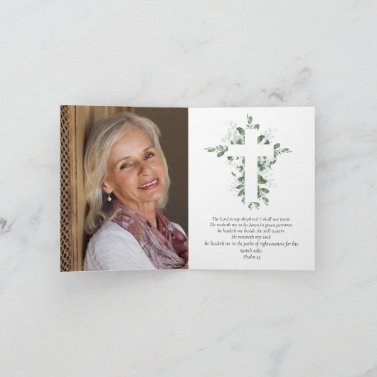 In Loving Memory Gevouwen Memorial Prayer Kaart (Binnen)