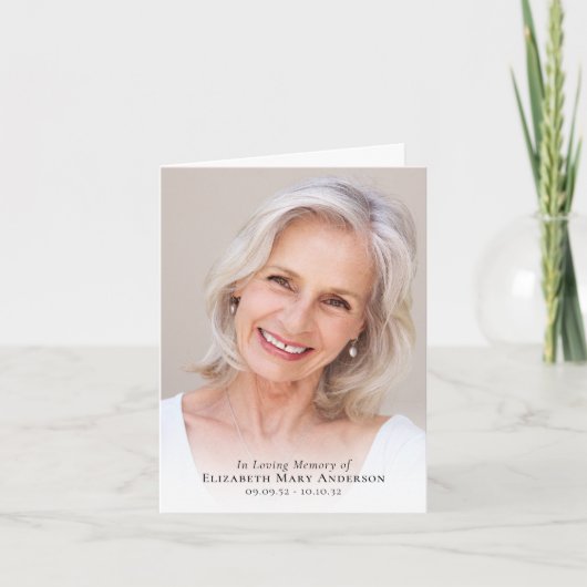 In Loving Memory Gevouwen Memorial Prayer Kaart (Voorkant)