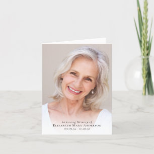 In Loving Memory Gevouwen Memorial Prayer Kaart