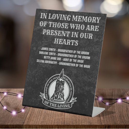 In Loving Memory Gothic, Memorial Reclamebord Met Voetstuk