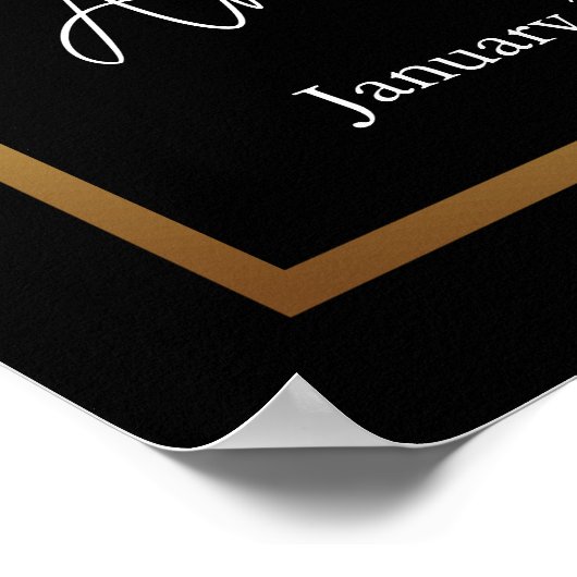 In Loving Memory Gouden begrafenisfoto Poster (Hoek)