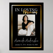In Loving Memory Gouden begrafenisfoto Poster (Voorkant)