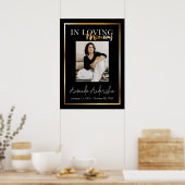 In Loving Memory Gouden begrafenisfoto Poster (Keuken)