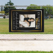 In Loving Memory Gouden begrafenisfoto Spandoek (Insitu)
