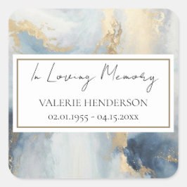 In Loving Memory Gouden Blauwe Sticker