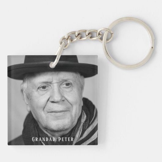In Loving Memory Granddad Peter Photo Keychain (Achterkant)