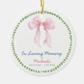 In Loving Memory Grandmillenial Bows Photo Keramisch Ornament (Voorkant)