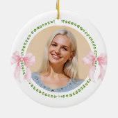 In Loving Memory Grandmillenial Bows Photo Keramisch Ornament (Achterkant)