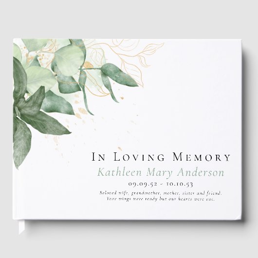 In Loving Memory Greenery Memorial Gastenboek (Voorkant)