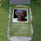 In Loving Memory Groen Goud Foto Graf Hoesje Spandoek