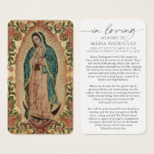 In Loving Memory Guadalupe Funeral Prayer Cards Visitekaartje (Voorkant /achterkant)