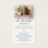 In Loving Memory Guadalupe Photo Prayer Card Visitekaartje (Achterkant)