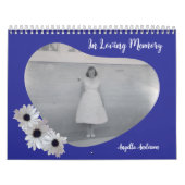 In Loving Memory Hartvormige Foto Madeliefjes Kalender (Hoes)