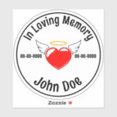 In Loving Memory Heart Custom-Cut Vinyl Sticker (Vel)