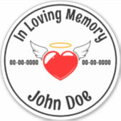 In Loving Memory Heart Custom-Cut Vinyl Sticker (Voorkant)