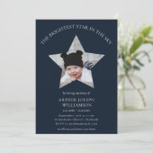 In Loving Memory Helderste ster Kinderbegrafenis Kaart (Staand voorkant)