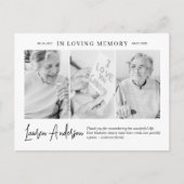 In Loving Memory Herdenking Modern Eenvoudig 3 Fot Briefkaart (Voorkant)
